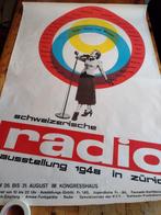 Affiche uit 1948 Zwitsers Radio Tentoonstelling in Zürich, Ophalen of Verzenden, A1 t/m A3, Reclame, Rechthoekig Staand