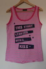 roze/wit gestreepte zwangerschaps top. maat: L, Mama licious, Maat 42/44 (L), Roze, Gedragen