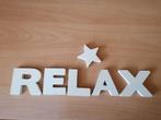 Houten Letters RELAX met Ster, Ophalen of Verzenden, Zo goed als nieuw