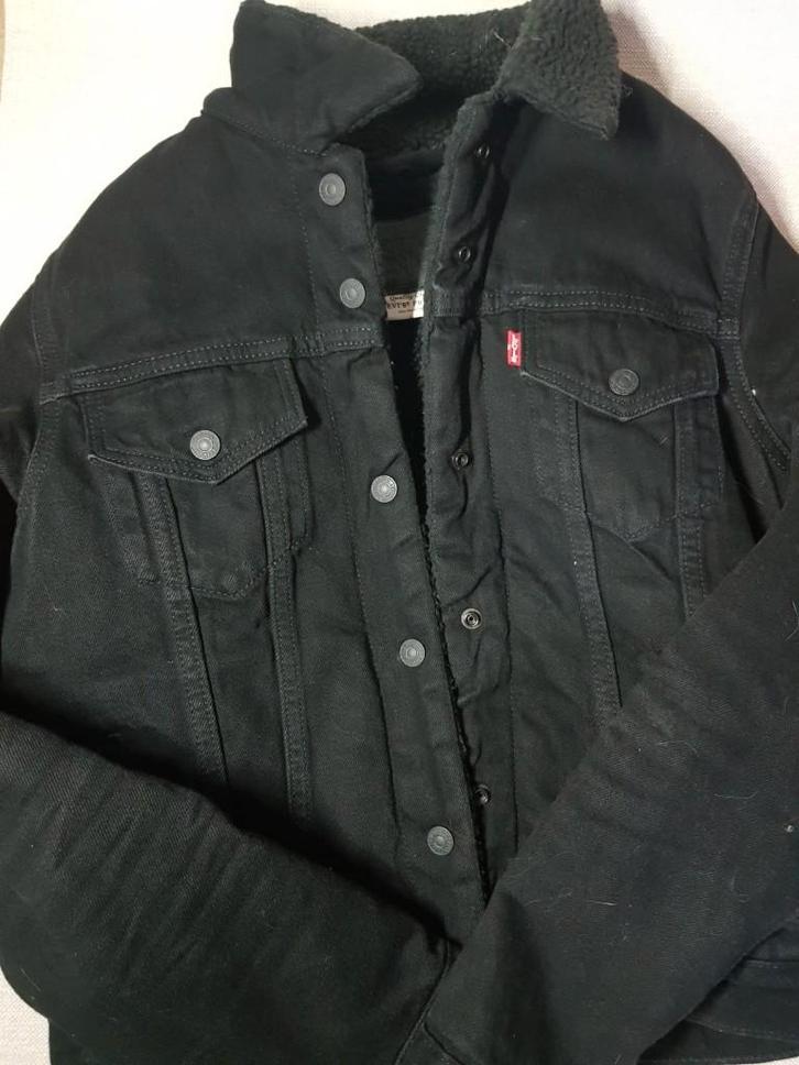 Levi's gevoerde jas, Kleding | Heren, Jassen | Winter, Zo goed als nieuw, Maat 48/50 (M), Zwart, Ophalen of Verzenden