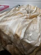 gordijnen 2x met prent grijs creme, Huis en Inrichting, Stoffering | Gordijnen en Lamellen, Ophalen of Verzenden, 'T Olde Gre-j