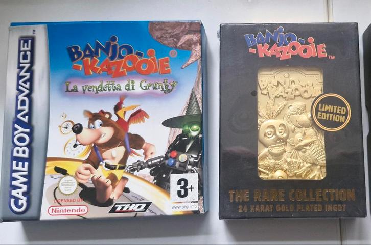 Banjo-Kazooie GBA (CIB)+ Gold Ingot - Compleet!, Spelcomputers en Games, Games | Nintendo Game Boy, Zo goed als nieuw, Avontuur en Actie