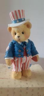 Cherished Teddies Sam ("Uncle Sam"), nr 302619 uit 1997, Ophalen of Verzenden, Zo goed als nieuw, Beeldje, Cherished Teddies