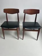 Vintage Massief teakhouten Deense  eettafel stoelen, Ophalen of Verzenden, Zo goed als nieuw, Bruin