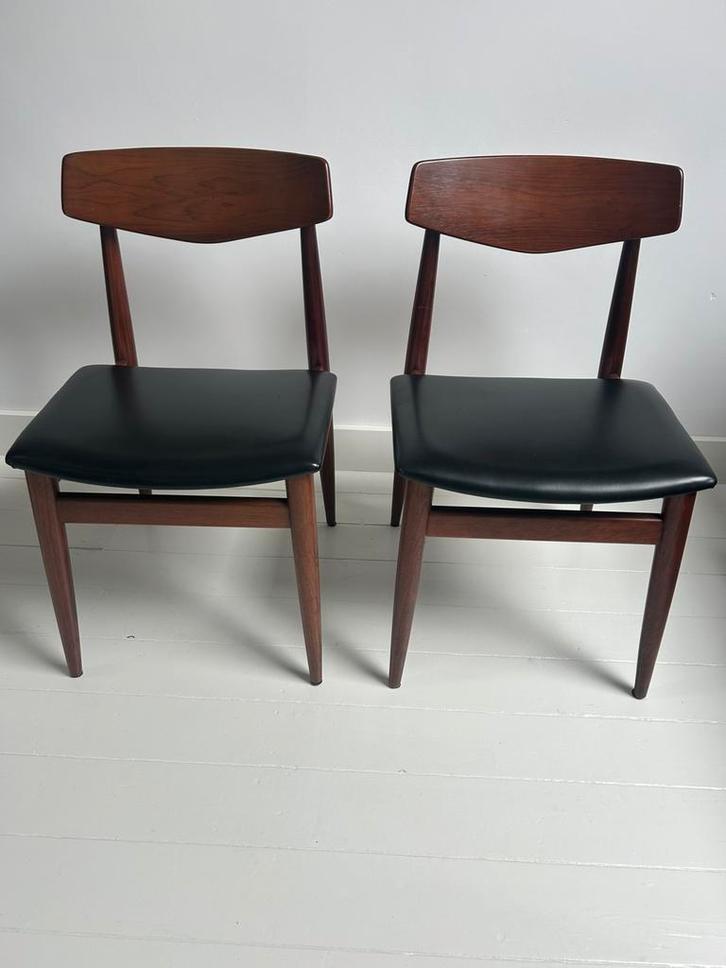 Vintage Massief teakhouten Deense  eettafel stoelen, Huis en Inrichting, Stoelen, Zo goed als nieuw, Bruin, Ophalen of Verzenden