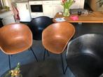4 leren kuipstoelen - comfortabel en stijlvol, Ophalen, Gebruikt, Leer, Vier