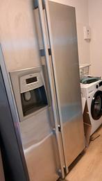 Grote rvs 'Amerikaanse' koelkast met ijblokjesmaker, Witgoed en Apparatuur, Ophalen, 200 liter of meer, 60 cm of meer, Met aparte vriezer