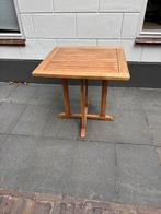 Leuke stoere teak houten tuintafel 80x80x78 cm, Ophalen, Gebruikt, Vierkant, Teakhout