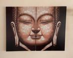 Boeddha op canvasdoek, 2 luik, Ophalen, Zo goed als nieuw, Schilderij, 75 tot 100 cm