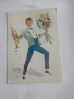 JONGEN  MET TROMPET  EN BLOEMEN, Ophalen of Verzenden, 1960 tot 1980, Kinderen
