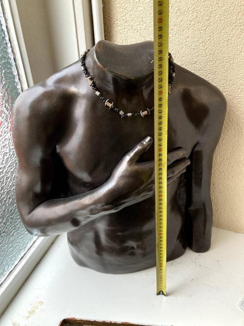 Bronzen torso beeld – 57 cm hoog, massief en stijlvol, Antiek en Kunst, Kunst | Beelden en Houtsnijwerken, Ophalen