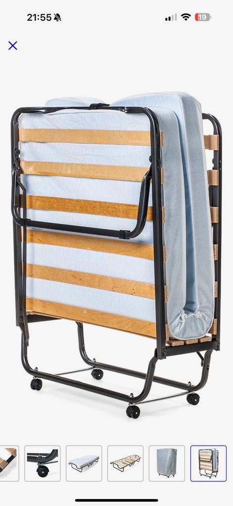 Eenpersoons logeerbed,  vouwbed, Huis en Inrichting, Slaapkamer | Slaapbanken, Gebruikt, 90 cm, 200 cm, Eenpersoons, Zwart, Ophalen