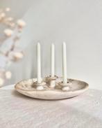 Vintage Kandelaar voor 3 Kaarsen, Overige materialen, Wit, Ophalen of Verzenden, Zo goed als nieuw