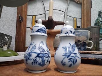 oma's brocante porseleinen peper & zoutvaatjes bleu danube beschikbaar voor biedingen