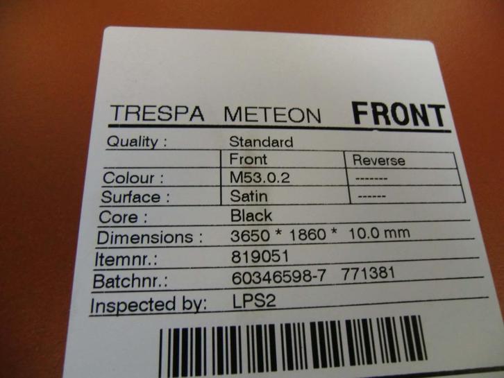 Aantal platen trespa nieuw M53.0.2 kopergeel (nr89), Doe-het-zelf en Verbouw, Overige Doe-het-zelf en Verbouw, Nieuw, Ophalen
