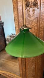 Vintage groen lampje van glas, Huis en Inrichting, Lampen | Hanglampen, Ophalen of Verzenden, Zo goed als nieuw, Glas, Minder dan 50 cm