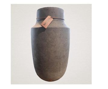 Zware bruine brynxz vaas/ pot Hoog 38 cm beschikbaar voor biedingen