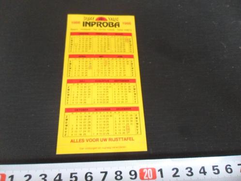 sticker kalender 1986 inproba voor uw rijsttafel baarn, Verzamelen, Stickers, Zo goed als nieuw, Bedrijf of Vereniging, Ophalen