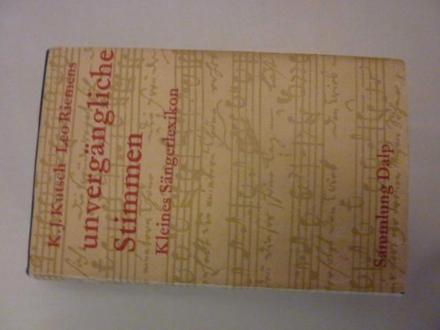 Kutsch & Riemens - Unvergängliche stimmen, Boeken, Muziek, Zo goed als nieuw, Artiest, Ophalen of Verzenden