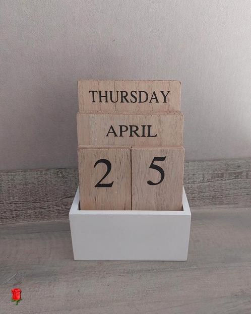 Houten kalender in landelijke stijl, Diversen, Kalenders, Zo goed als nieuw, Dagkalender, Ophalen of Verzenden