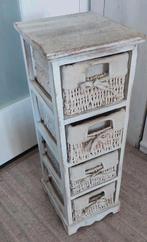 Vintage brocante ladenkastje met 4 laden 25x28x74, Ophalen, Gebruikt, 50 tot 100 cm, 3 of 4 laden