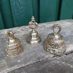 3 antieke tafelbellen koper/brons. Prachtige collectie., Ophalen of Verzenden