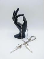 Zilveren jasseronketting met breipendoppen, van der Meulen,, Verzenden, Zilver, Ketting