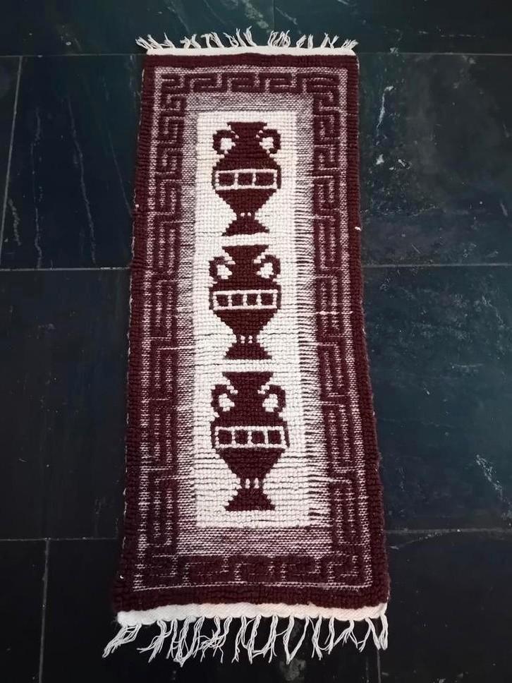 Vintage Handgeweven Wollen Wandkleed met Vazen, Huis en Inrichting, Stoffering | Tapijten en Kleden, Gebruikt, Minder dan 50 cm