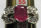 Robijn %100 natuurlijk ring circa 1970, Sieraden, Tassen en Uiterlijk, Ringen, Ophalen, Zo goed als nieuw, 17 tot 18, Met edelsteen