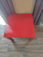 Rood tafeltje (LACK van IKEA), Huis en Inrichting, Tafels | Bijzettafels, Gebruikt, Vierkant, 55 tot 75 cm, Hout