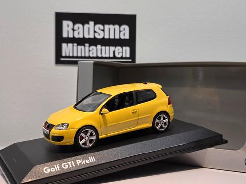 Volkswagen golf 5 GTI Pirelli - Geel 1:43 Norev dealerpack, Hobby en Vrije tijd, Modelauto's | 1:43, Nieuw, Auto, Norev, Ophalen of Verzenden
