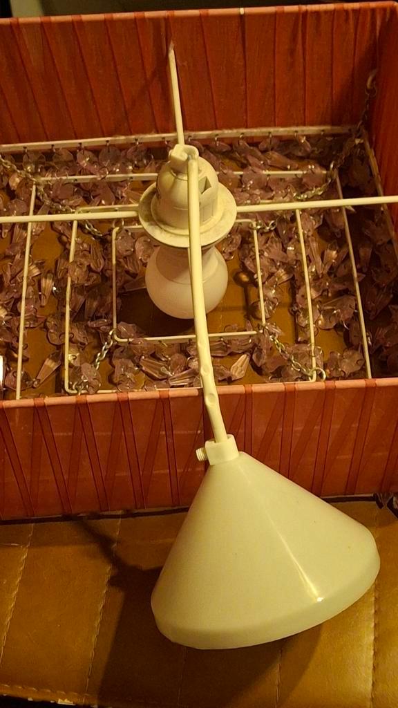 Lamp met Kralen, Huis en Inrichting, Lampen | Hanglampen, Gebruikt, Minder dan 50 cm, Ophalen