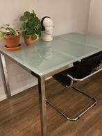 Glazen ikea eettafel, Huis en Inrichting, Tafels | Eettafels, Ophalen, Gebruikt, 100 tot 150 cm, 50 tot 100 cm
