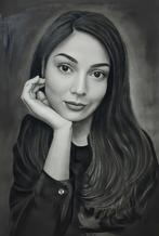 Handgemaakt portret op canvas – grafiet of houtskool – uniek, Ophalen of Verzenden, Nieuw