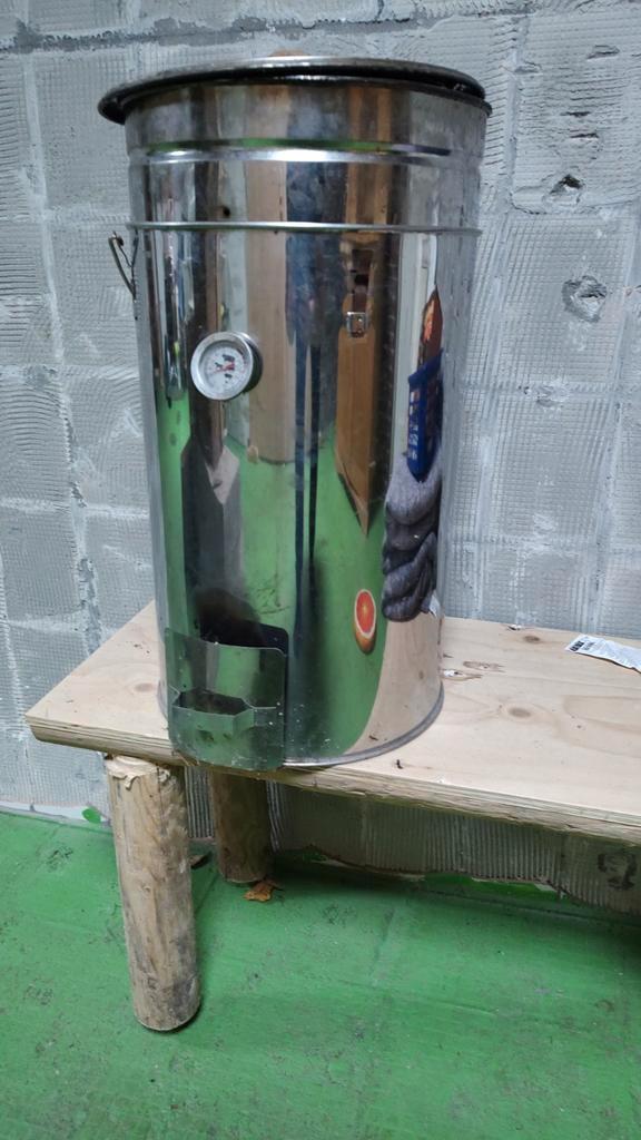 RVS Rookton rookoven  met temperatuurmeter  voor vis vlees, Tuin en Terras, Tuinhaarden, Gebruikt, Ophalen