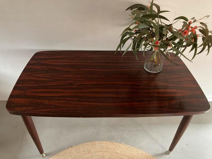 Midcentury vintage palissander eettafel XL uitschuifbaar, Huis en Inrichting, Tafels | Eettafels, Gebruikt, 200 cm of meer, Rechthoekig