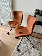 2 bruine cognac stoelen / bureaustoelen, Huis en Inrichting, Bureaustoelen, Ophalen, Zo goed als nieuw, Bruin