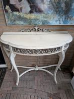 Half Moon Console Tafel met sierlijk snijwerk, Huis en Inrichting, Tafels | Sidetables, Ophalen, Gebruikt, 25 tot 50 cm, Rechthoekig