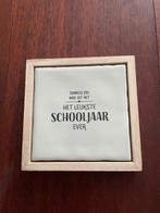 Tegel met lijstje cadeau juf meester einde schooljaar, Ophalen of Verzenden, Nieuw