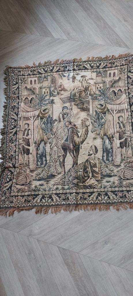 Vintage Wandtapijt met Arabisch Tafereel, Huis en Inrichting, Stoffering | Tapijten en Kleden, Gebruikt, 100 tot 150 cm, 100 tot 150 cm