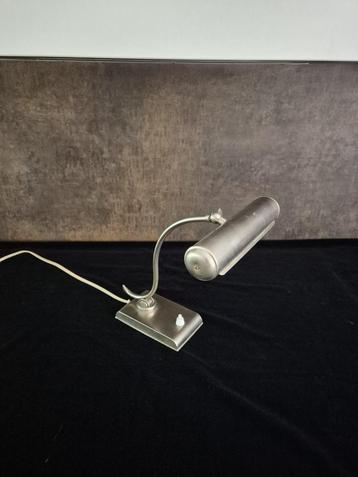 Vintage - Pianolamp - Orgellamp - Bureaulamp - Zilverkleurig beschikbaar voor biedingen