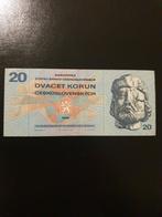 20 korun Tsjechië en Slowakije 1970 jaar, Postzegels en Munten, Bankbiljetten | Europa | Niet-Eurobiljetten, Los biljet, Ophalen of Verzenden