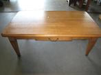 Eiken salontafel met laatje, breed 120, diep 70, hoog 46, Gebruikt