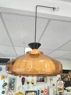 Vintage hanglamp - Bruin plexiglas space age, Ophalen, Gebruikt, Glas, Onbekend