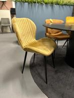 4x velvet stoel goud - 4x eetkamerstoel velvet - stoelen, Ophalen, Nieuw, Stof, Vier