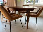 Leuke uitschuifbare massief houten tafel, Huis en Inrichting, Tafels | Eettafels, Ophalen, Gebruikt, 100 tot 150 cm, Rond
