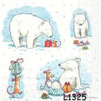 Servetten decoupage/bull journal – kerst ijsbeer L1325 -33ct, Hobby en Vrije tijd, Knutselen, Verzenden, Nieuw, Materiaal
