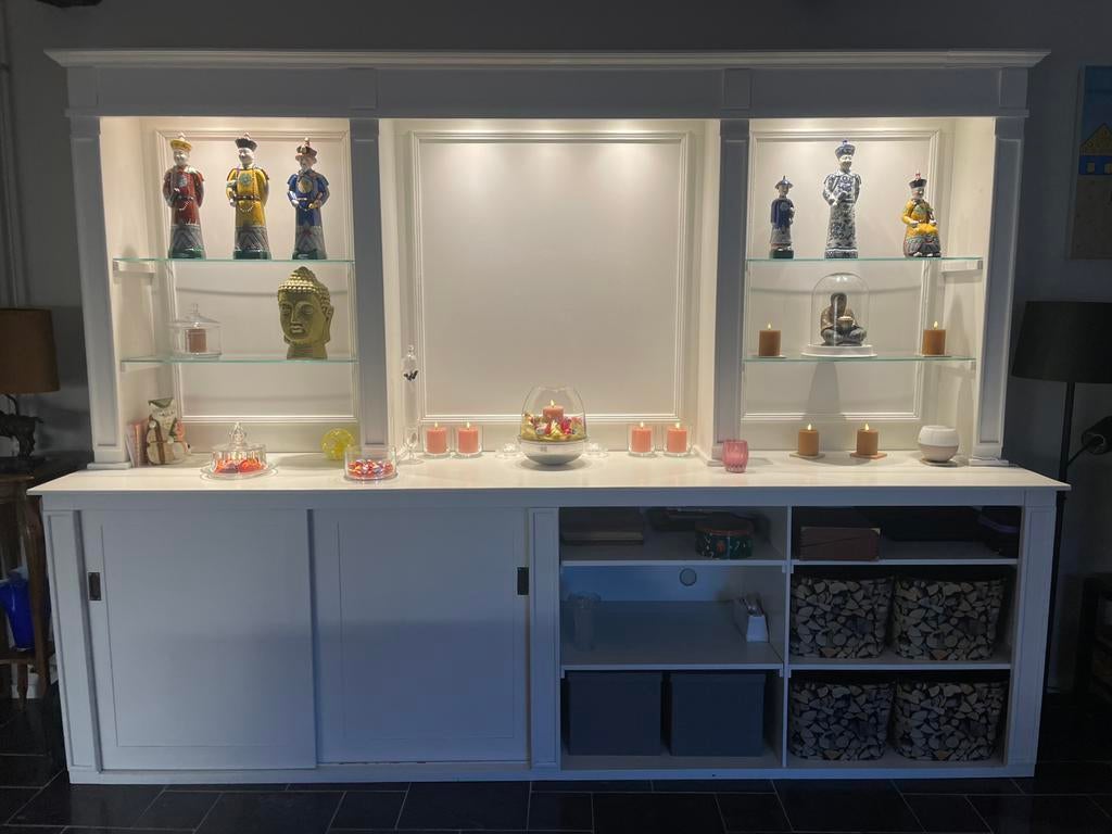 Buffetkast Buffet Bar vitine kast gemaakt door Elmo, Ophalen, 200 cm of meer, 200 cm of meer, Grenenhout