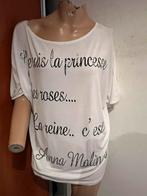 BLUMARINE shirt met pailletten maat m origineel zagen, Maat 38/40 (M), Bluemarine, Wit, Ophalen of Verzenden