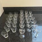 Vintage 28 kristallen glazen met korenaar jaar 1950, gelijk, Glas of Glazen, Ophalen of Verzenden, Overige stijlen, Glas